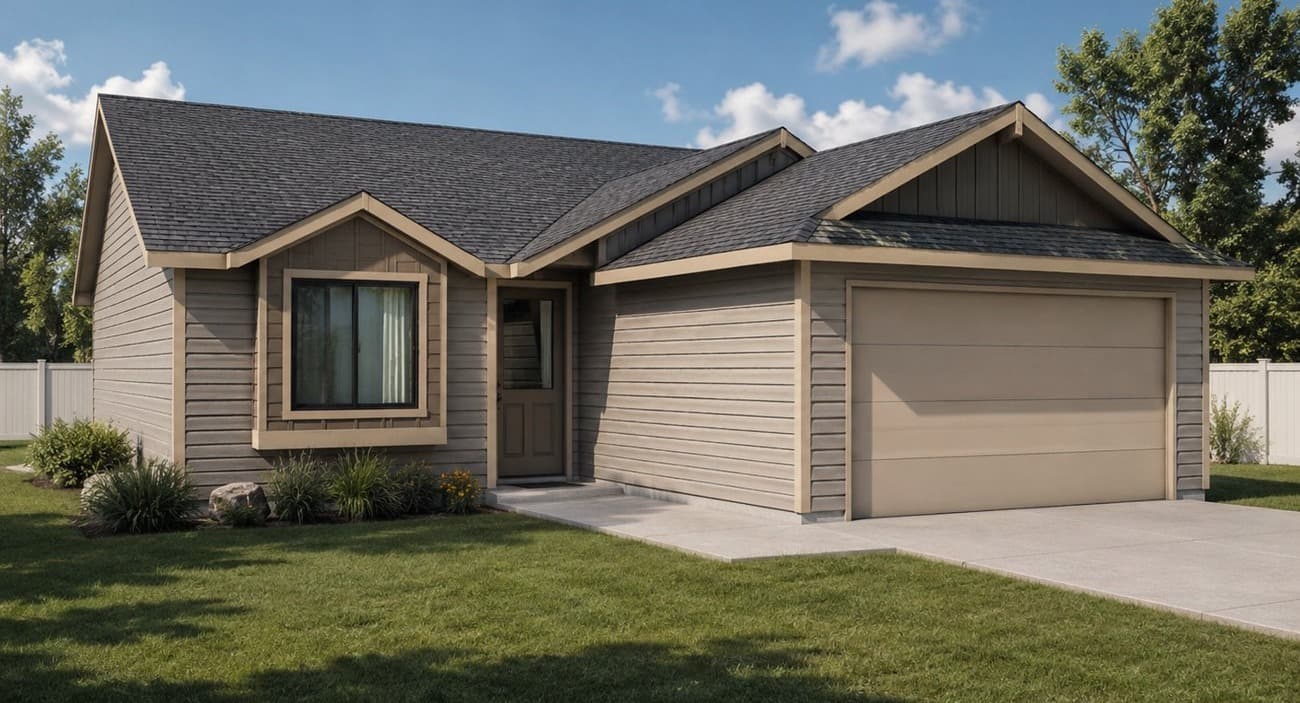 The Daisy, dutch hip elevation, new home in Homedale, Idaho