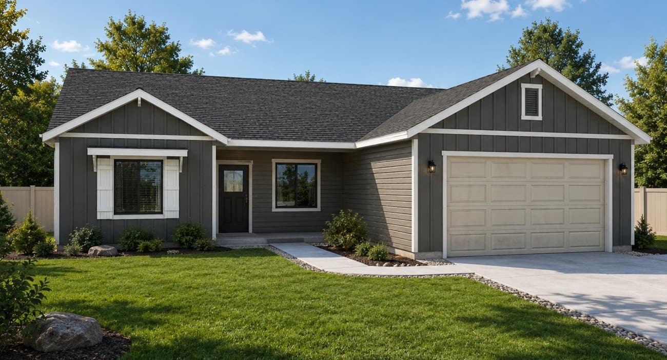 The Lily, gable elevation, new home in Homedale, Idaho