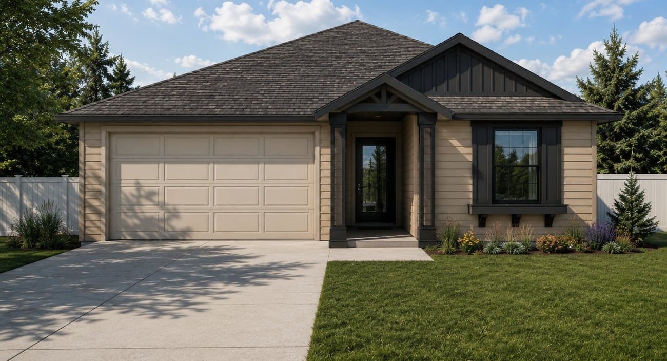The Piney, dutch hip elevation, new home in Homedale, Idaho