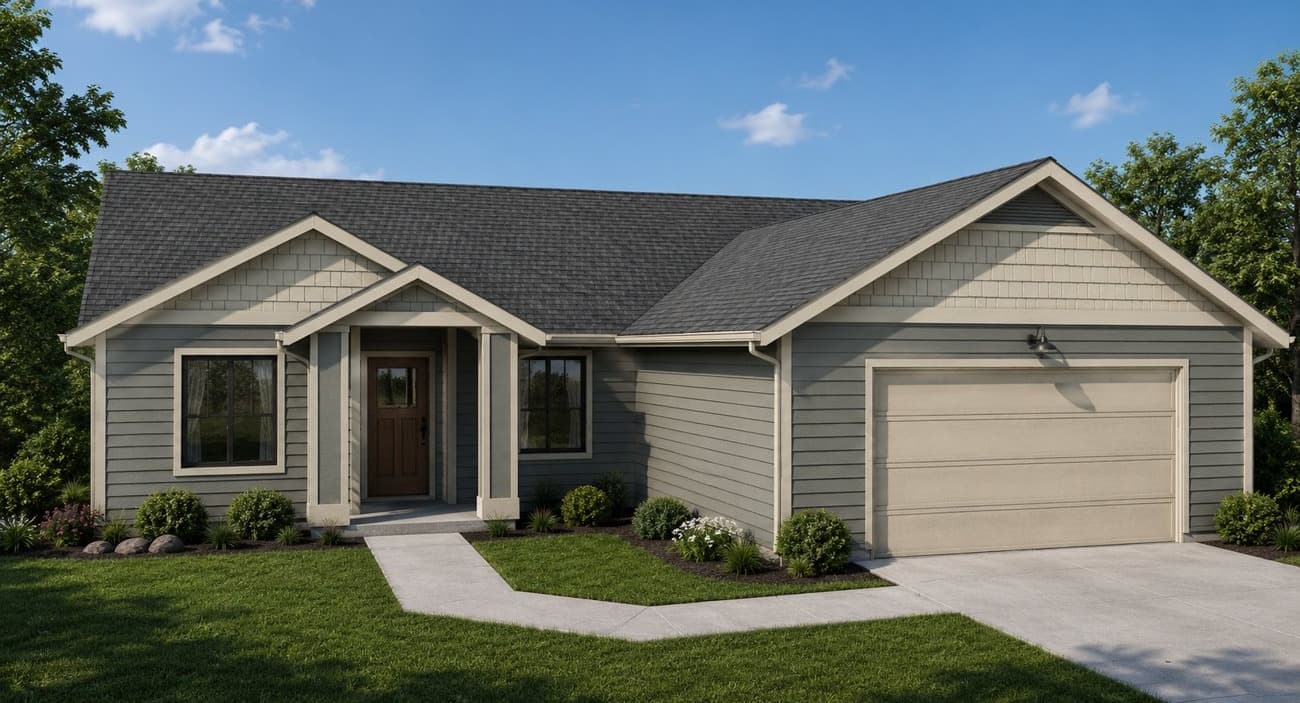 The Rose, gable elevation, new home in Homedale, Idaho