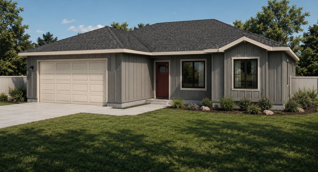 The Ivy, hip elevation, new home in Homedale, Idaho
