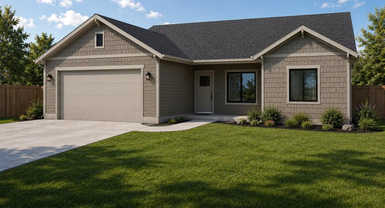 The Poppy, gable elevation, new home in Homedale, Idaho